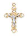 Crucifix Pendant Gold over Sterling Silver 18" Chain