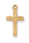 Pendant Gold over Sterling Silver Cross 16" Chain