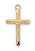 Crucifix Pendant Gold over Sterling Silver 18" Chain