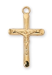 Crucifix Pendant Gold over Sterling Silver 18" Chain