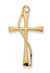 Pendant Gold over Sterling Silver Cross Ribbon 18" Chain