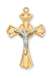 PENDANT Crucifix Gold on Sterling Silver TUTONE 18" CHAIN