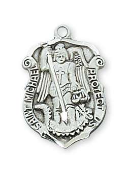 Sterling Silver ST. MICHAEL Medal on 18" Chain