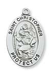 Sterling Silver St. Christopher Medal on 20" Chain