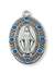 Pendant Sterling Silver Miraculous Medal w/ Blue Stones
