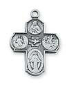 Pendant Sterling Silver 4-Way Medal on 18" Chain