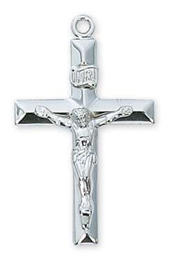 Pendant Sterling Silver Crucifix on 24" Chain