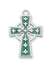 PENDANT Sterling Silver Green Celtic Cross on 18" Chain