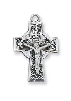 Sterling Silver CELTIC CRUCIFIX on 18" Chain