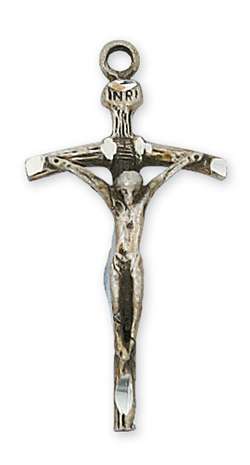 PENDANT Sterling Silver Papal Crucifix on 18" CHAIN