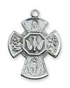 Pendant Sterling Silver 4-Way Medal on 18" Chain