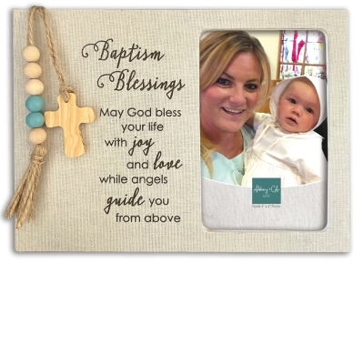 Blue Baptism Blessing Frame