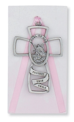 Crib Cross Guardian Angel Pink Girl