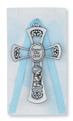 Cross Protect This Child Blue