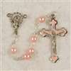 Rosary Pink w/ Enamel Crucifix