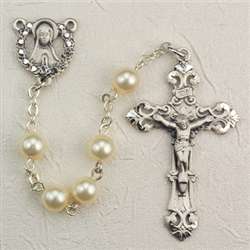 Rosary Pearl Beads Sterling Slver