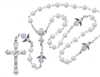 First Communion Rosary 5mm Pearl & Pink Angel with Chalice Center