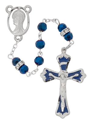 Rosary - Metallic Blue Crystal