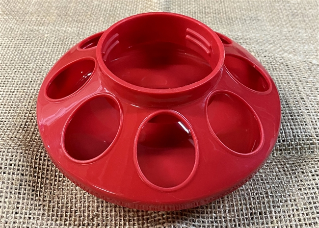 Miller Little Giant Plastic Poultry Feeder Base, Red, 1-quart