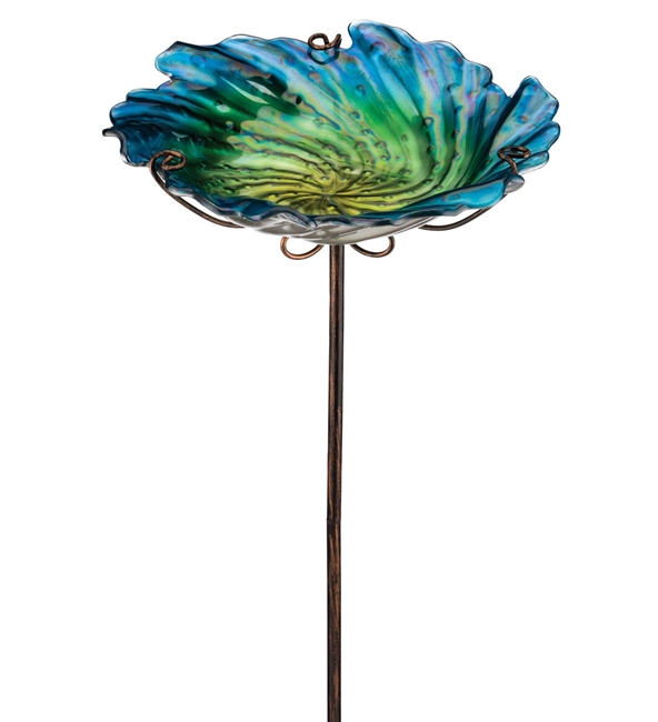 Bird Bath / Feeder Stake Blue