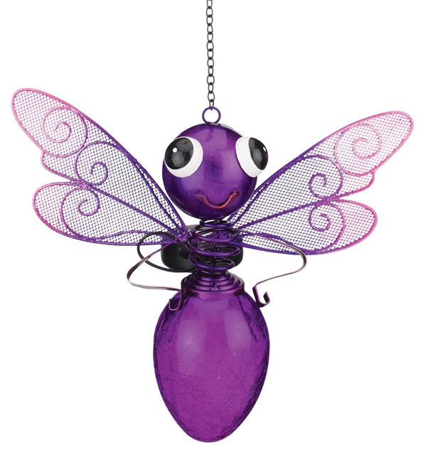 Solar Lantern Purple Dragonfly