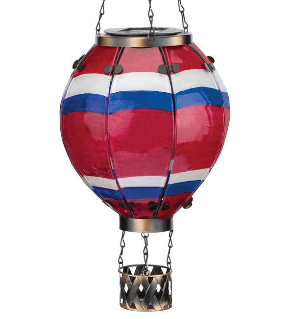 Hot Air Balloon Solar Lantern Large Striped