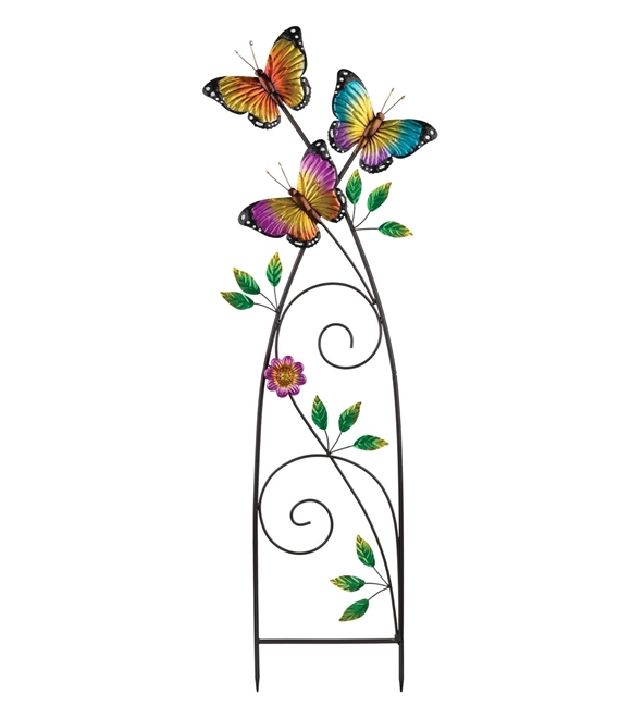 Regal Fleur De Lis Trellis Stake Butterfly