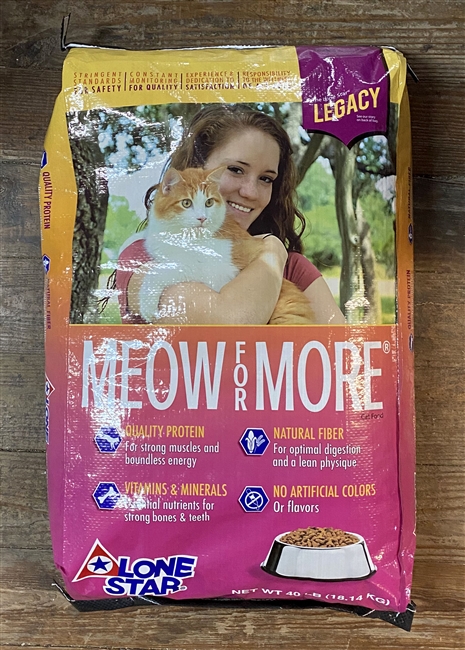 Lone Star Meow For More Dry Cat Food, 40-lb