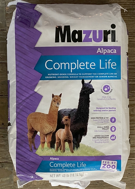 Mazuri Complete Life Alpaca Food, 40lbs.