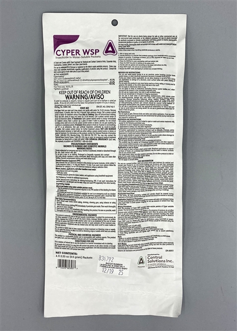 Cyper WSP Insecticide 4 x 0.33oz Packets