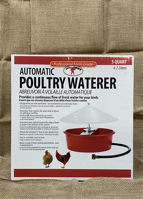 Miller Little Giant Automatic Poultry Waterer, 5-quart