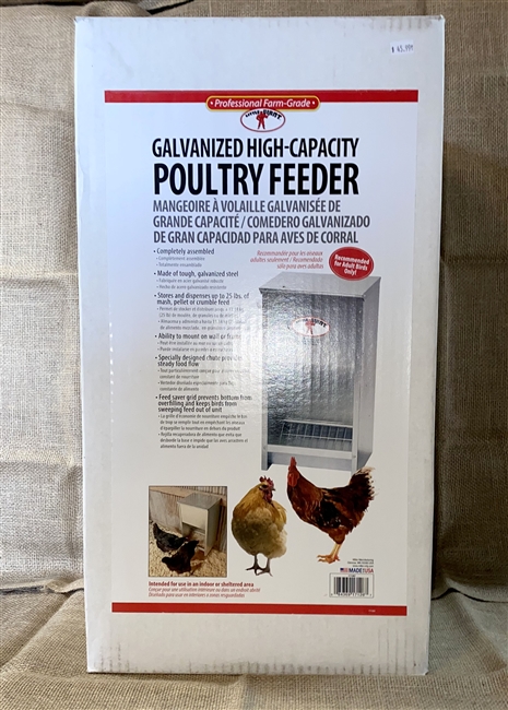 Miller Little Giant Galvanized High Capacity Poultry Feeder, 25-lb