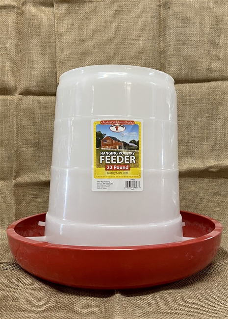 Miller Little Giant Plastic Hanging Poultry Feeder, 22-lb