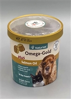 NaturVet Omega Gold Plus Salmon Oil Soft Chews for Dogs, 90-count