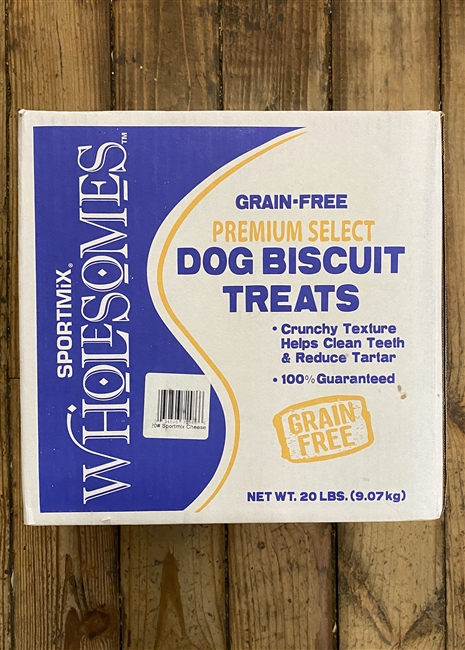 SPORTMiX Wholesomes Grain-Free Premium Gourmet Biscuit with Real Cheddar Cheese Dog Treats, 20-lb