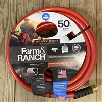 Swan Farm & Ranch Heavy Duty Water Hose, Red, 50ft x 5/8"