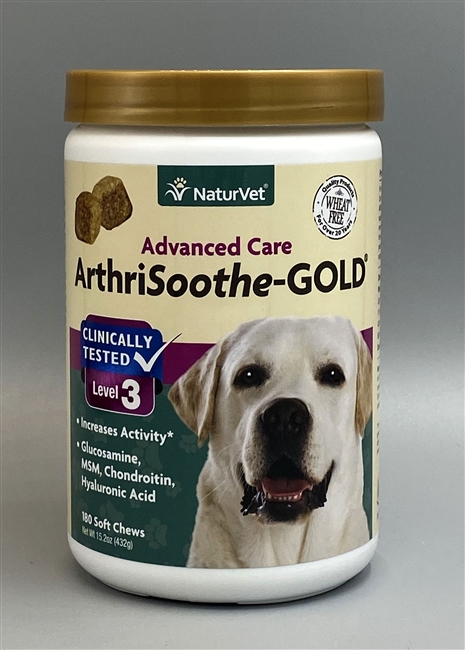 NaturVet Advanced Care Arthrisoothe-GOLD Level 3 Soft Chews 180 ct
