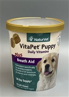 NaturVet VitaPet Puppy Daily Vitamins Plus Breath Aid Doft Chews 70 ct