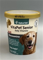 NaturVet VitaPet Senior Daily Vitamins Plus Glucosamine Soft Chews 60 ct