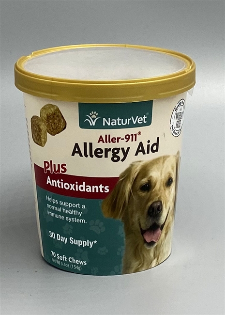 NaturVet Aller-911 Allergy Aid Plus Antioxidants Dog Soft Chews, 70-count