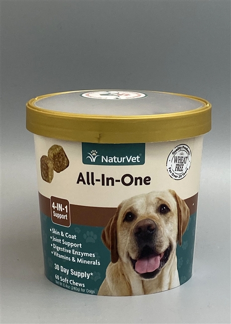 NaturVet All-In-One 4-in-1 Support Soft Chews 60 ct