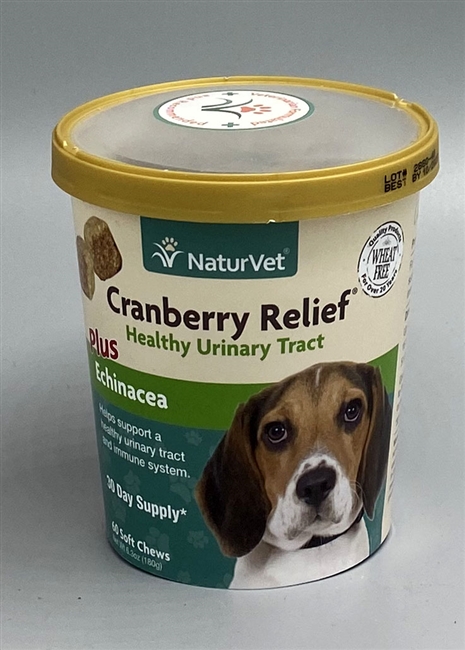 NaturVet Cranberry Relief Plus Echinacea Soft Chews for Dogs, 60-count