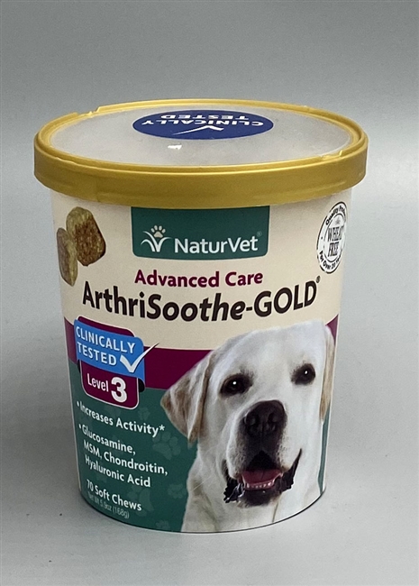 NaturVet ArthriSoothe Gold Level 3 Soft Chews for Dogs, 70-count