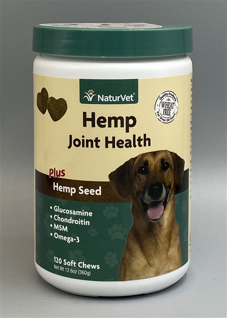 NaturVet Hemp Joint Health Plus Hemp Seed Soft Chews 60 ct