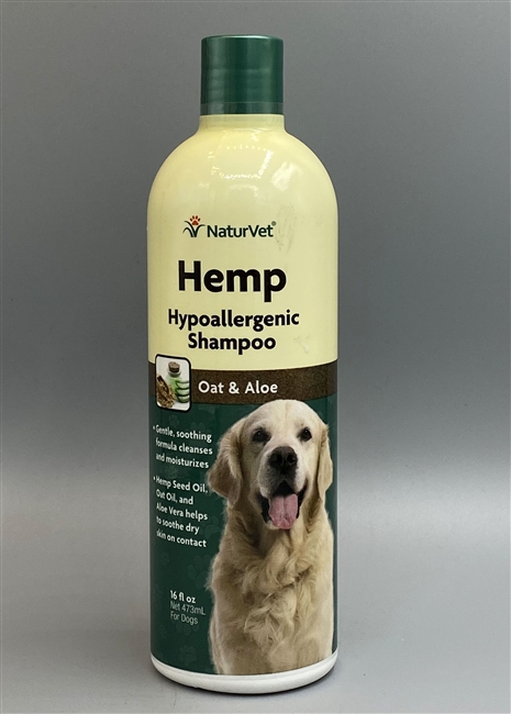 NaturVet Hemp Hypoallergenic Shampoo with Oat & Aloe 16 fl oz