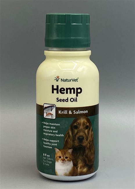 NaturVet Hemp Seed Oil with Krill & Salmon 8 fl oz