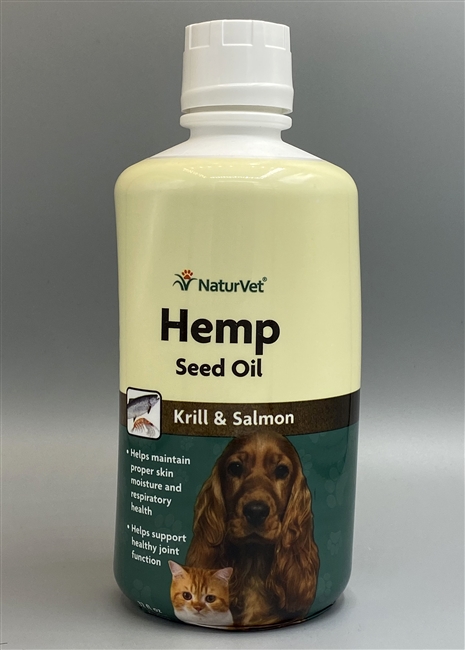 NaturVet Hemp Seed Oil with Krill & Salmon 32 fl oz