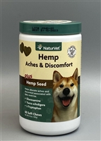 NaturVet Hemp Aches & Discomfort Plus Hemp Seed Soft Chews 60 ct