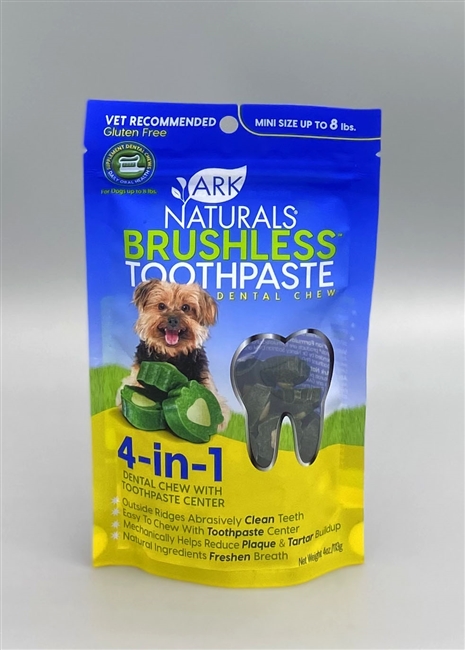 Ark Naturals Breath-Less Brushless Toothpaste Mini Dog & Cat Chews, 4-oz bag