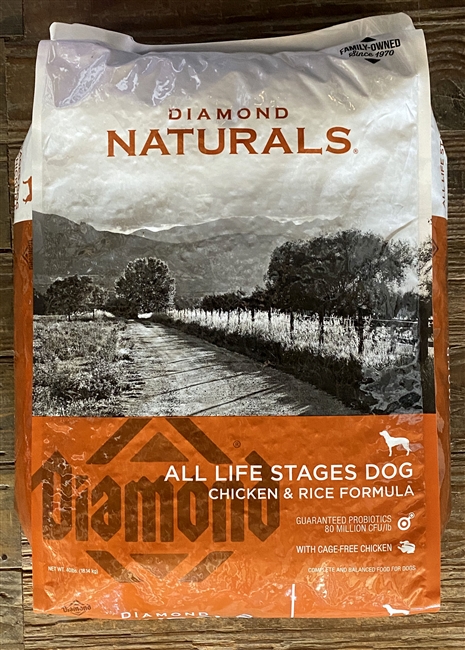 Diamond Naturals Chicken & Rice Formula All Life Stages Dry Dog Food, 40-lb bag
